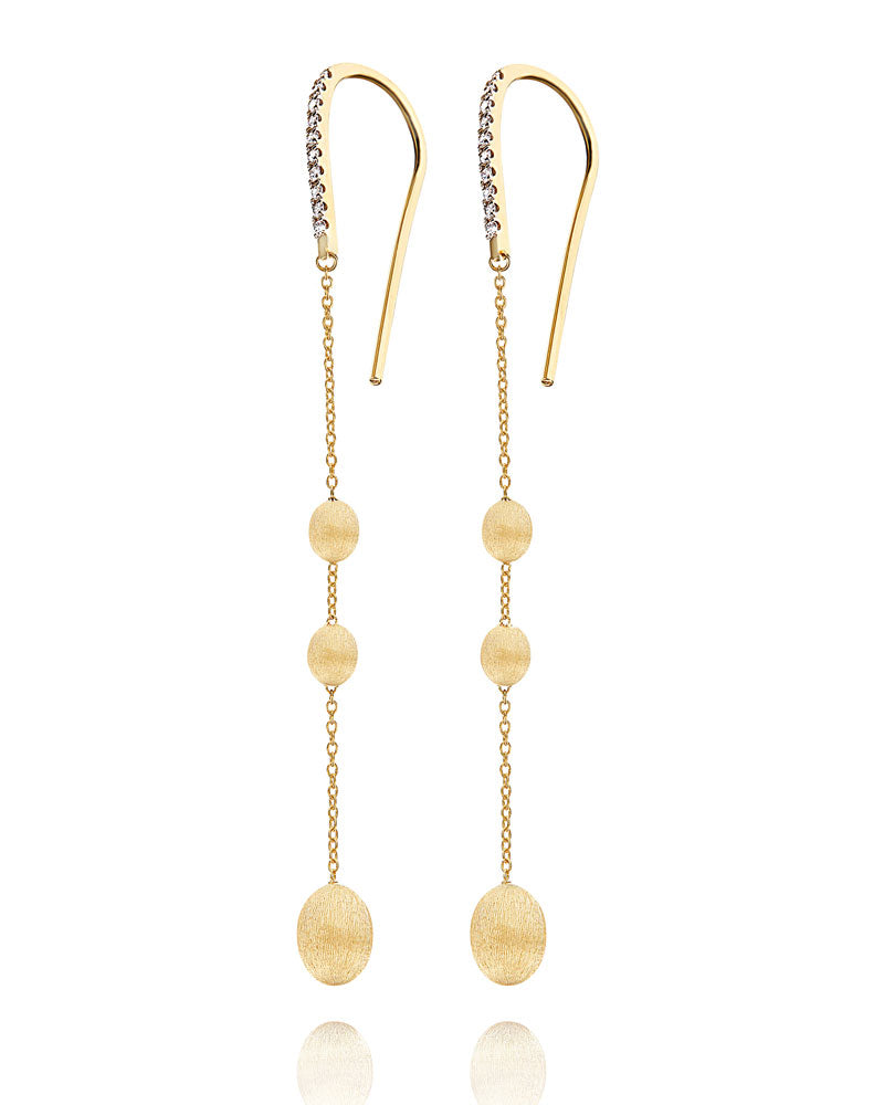 Nanis Orecchini "soffio" pendenti lunghi in oro e diamanti – Nanis Italian Jewels In Linea