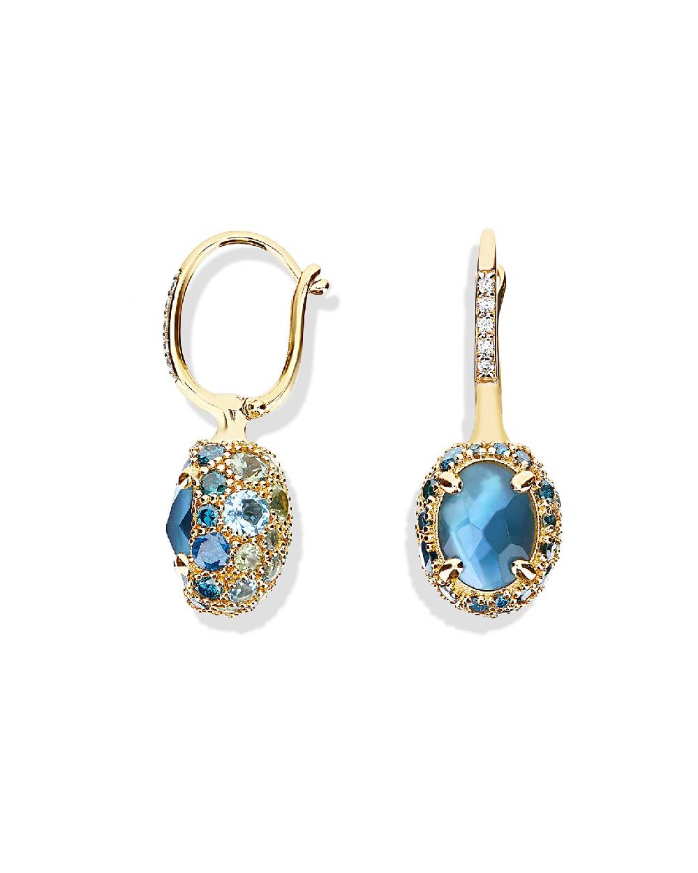 Nanis Orecchini CILIEGINE "DANCING REVERSE" double face in oro, diamanti blu – Nanis Italian Jewels Fino Al -60%