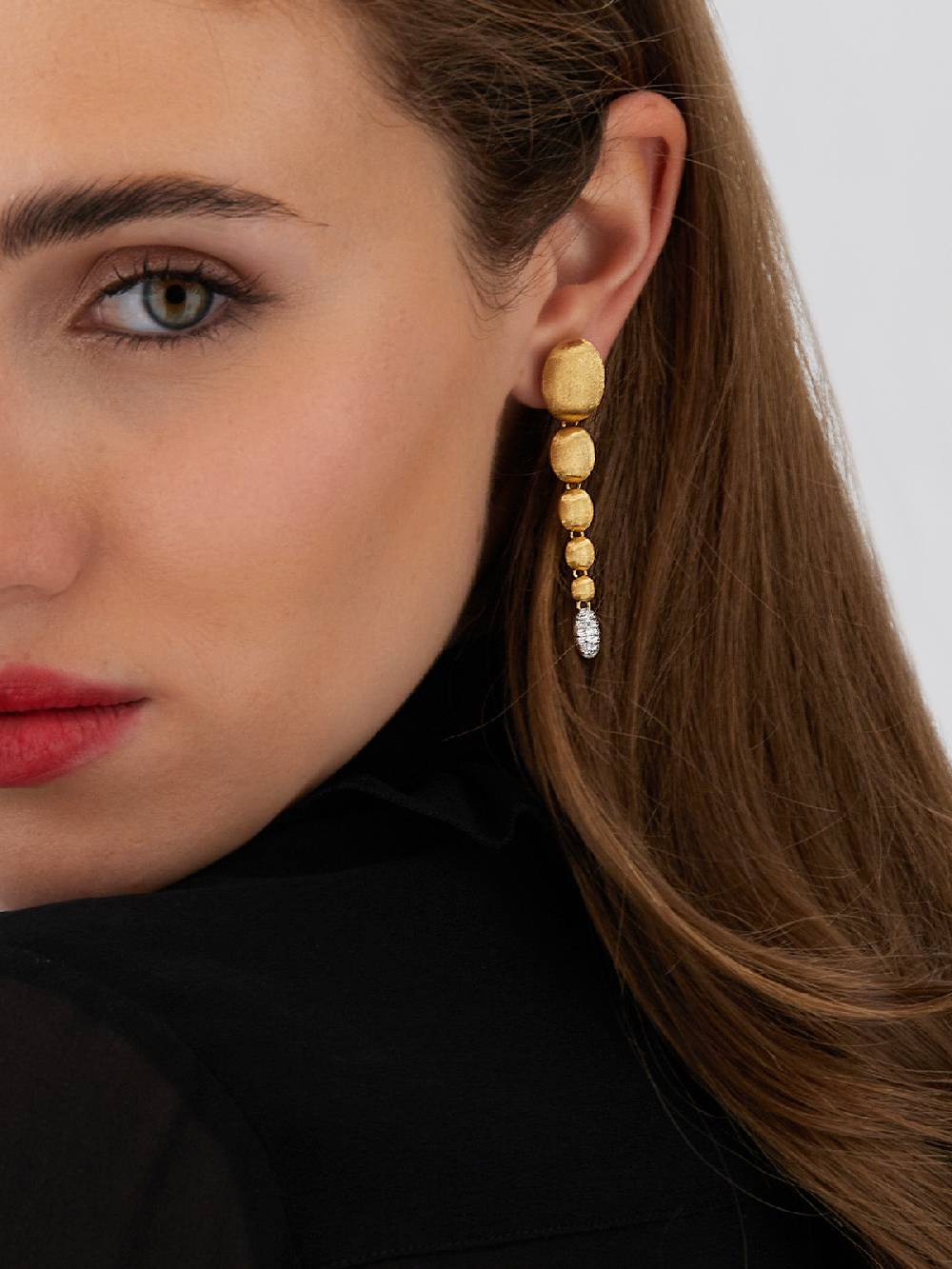 Nanis Orecchini "IVY" pendenti con boules degradè in oro e diamanti – Nanis Italian Jewels Vendita Calda