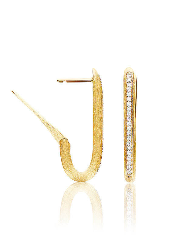 Nanis Orecchini a cerchio "LIBERA" squadrati medi in oro e diamanti – Nanis Italian Jewels Offerta esclusiva