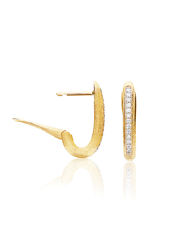 Nanis Orecchini a cerchio "LIBERA" squadrati piccoli in oro e diamanti – Nanis Italian Jewels Vendite stagionali