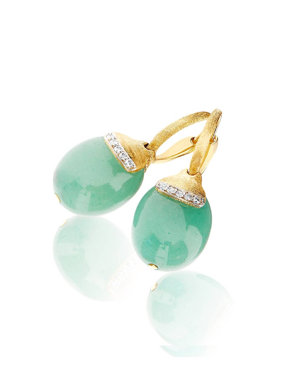 Nanis Orecchini ciliegine "AMAZZONIA" pendenti in oro, avventurina verde e d – Nanis Italian Jewels Offerta settimanale
