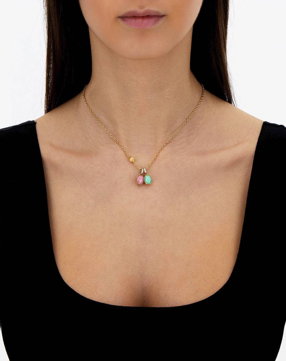Nanis collana a catena con charms pendenti "boules" in oro inciso, diamanti – Nanis Italian Jewels Fino al 50% di sconto