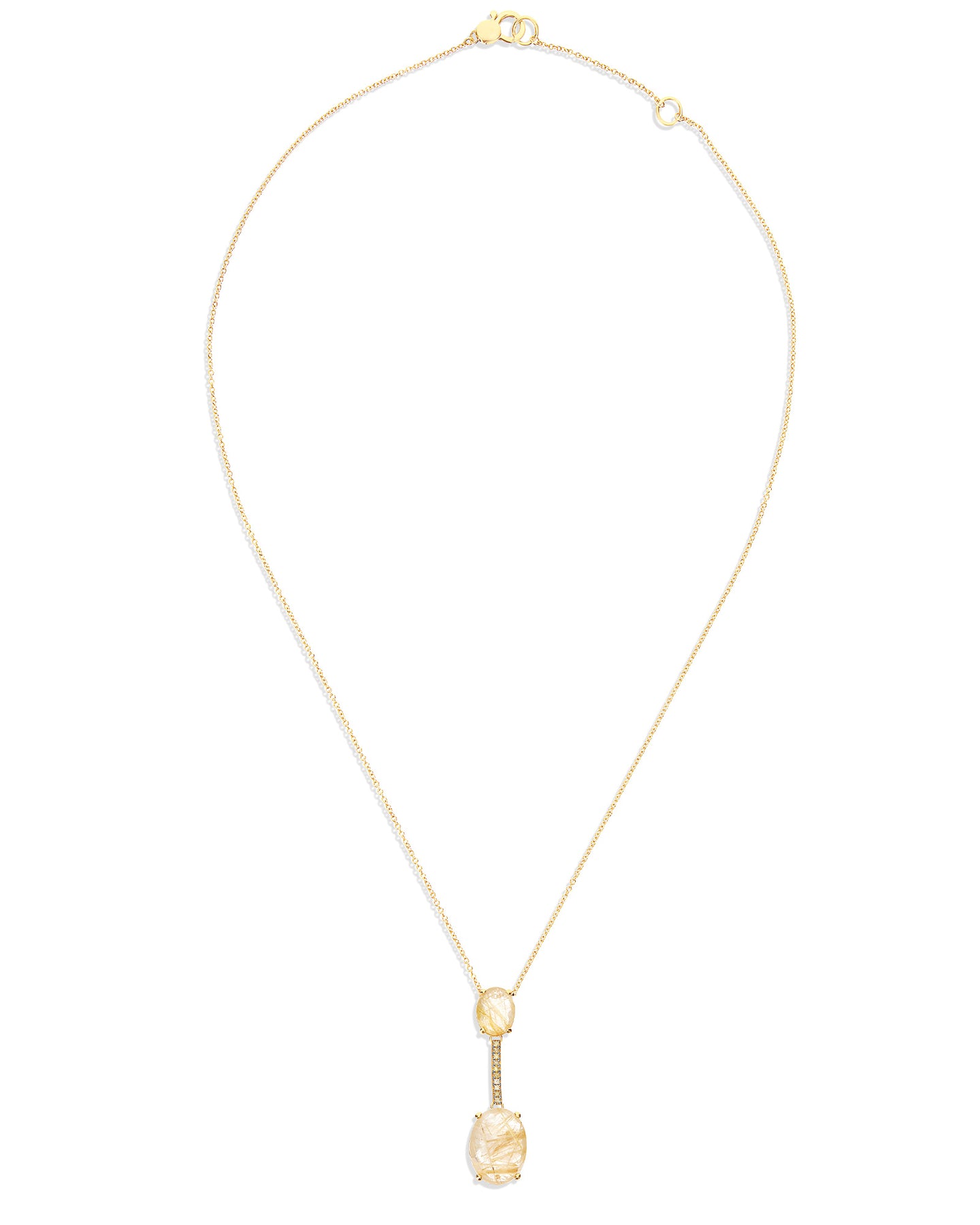 Nanis Collana "IPANEMA" con pendente in oro, quarzo rutilato giallo e barret – Nanis Italian Jewels Spedizione Gratuita