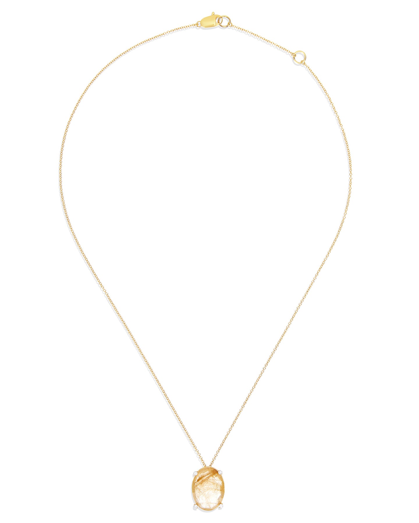 Nanis Collana "IPANEMA" pendente con ciondolo in oro, quarzo rutilato giallo – Nanis Italian Jewels Pezzi Unici
