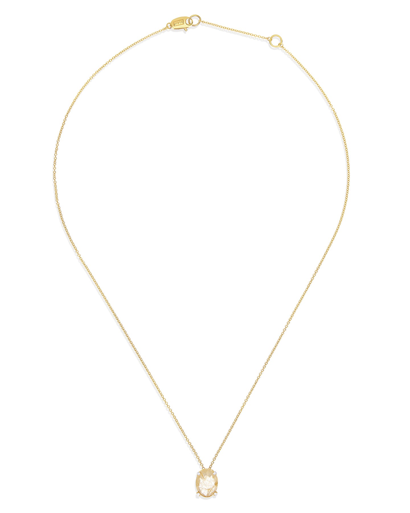Nanis Collana "IPANEMA" pendente con ciondolo in oro, quarzo rutilato giallo – Nanis Italian Jewels Soddisfazione Garantita