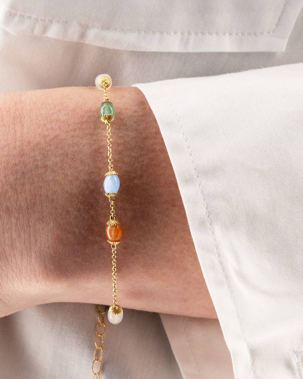 Nanis Bracciale "RAINBOW" in oro e pietre naturali – Nanis Italian Jewels Black Friday