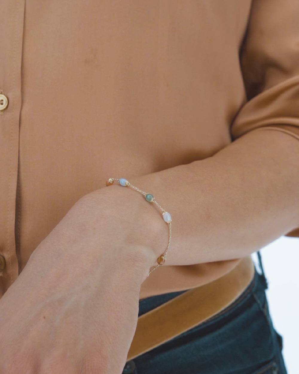 Nanis Bracciale "RAINBOW" in oro e pietre naturali – Nanis Italian Jewels Black Friday