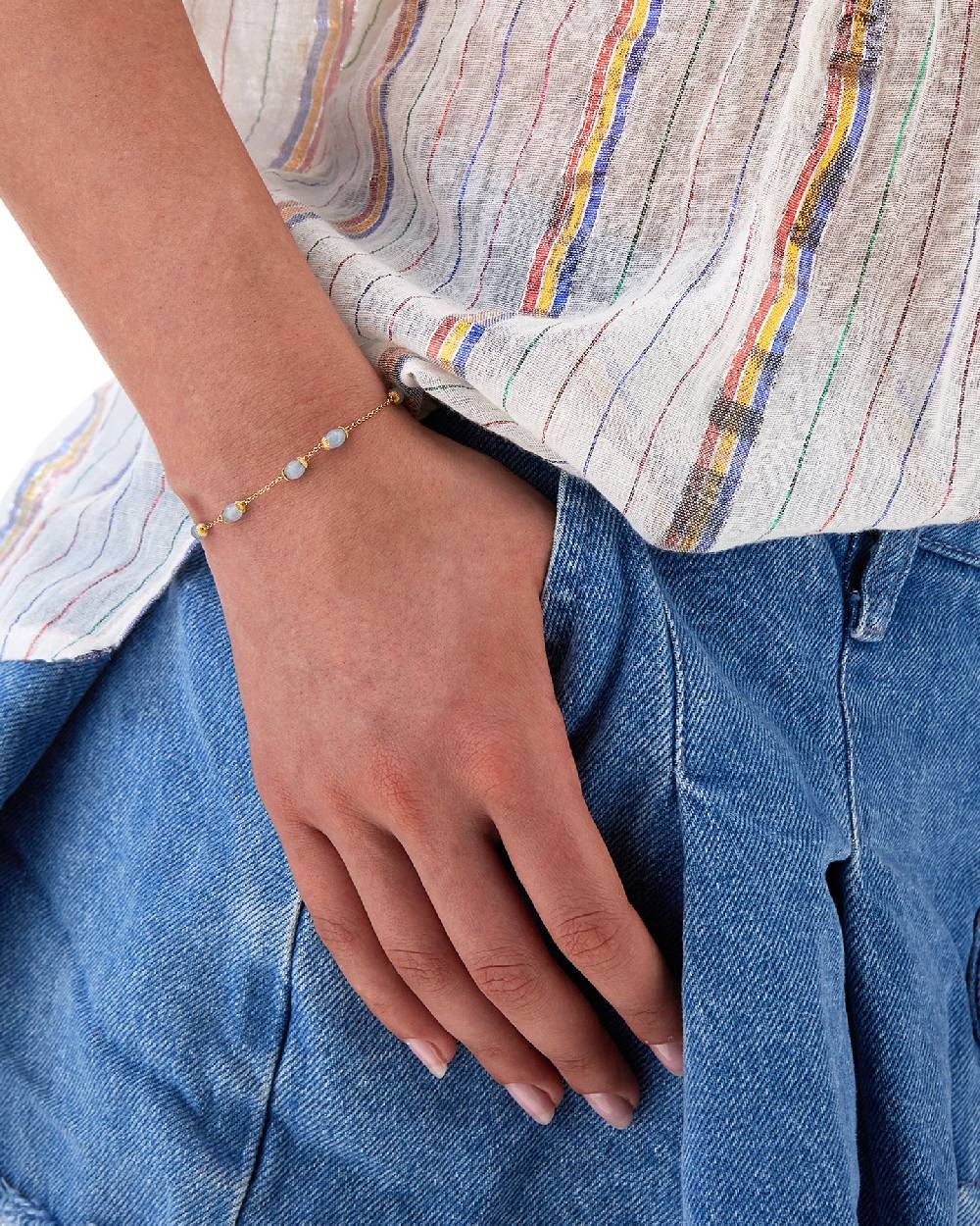 Nanis Bracciale "AZURE" in oro e acquamarina – Nanis Italian Jewels Offerta Giorno del Papà