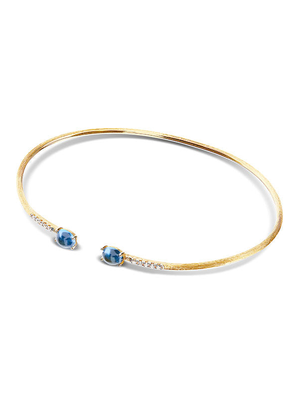 Nanis Bracciale a schiava "DANCING AZURE" inciso a mano in oro, diamanti e t – Nanis Italian Jewels Latest fashion