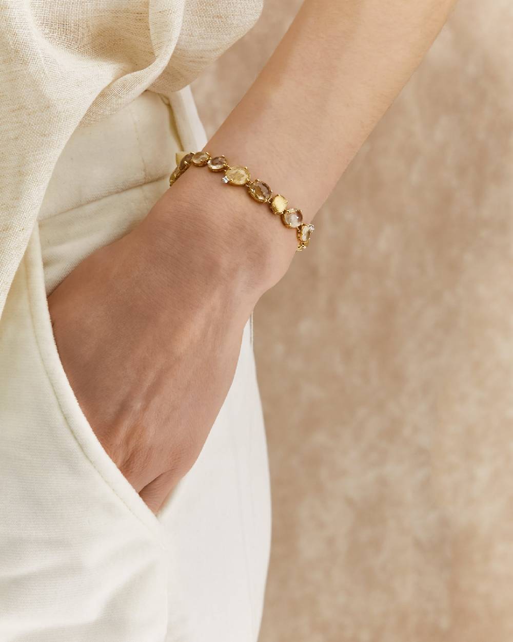 Nanis Bracciale "IPANEMA" in oro, quarzo rutilato e diamanti – Nanis Italian Jewels ACQUISTA ORA