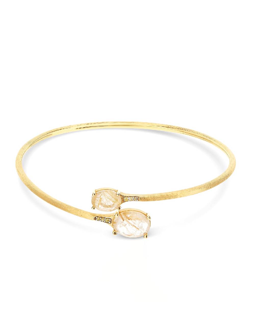 Nanis Bracciale a schiava "IPANEMA" in oro, quarzo rutilato giallo e diamant – Nanis Italian Jewels Latest stili