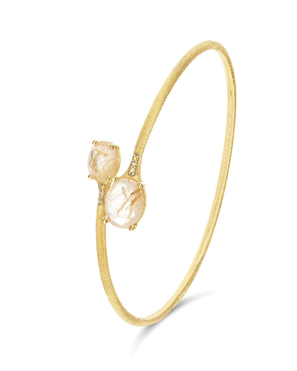 Nanis Bracciale a schiava "IPANEMA" in oro, quarzo rutilato giallo e diamant – Nanis Italian Jewels Latest stili