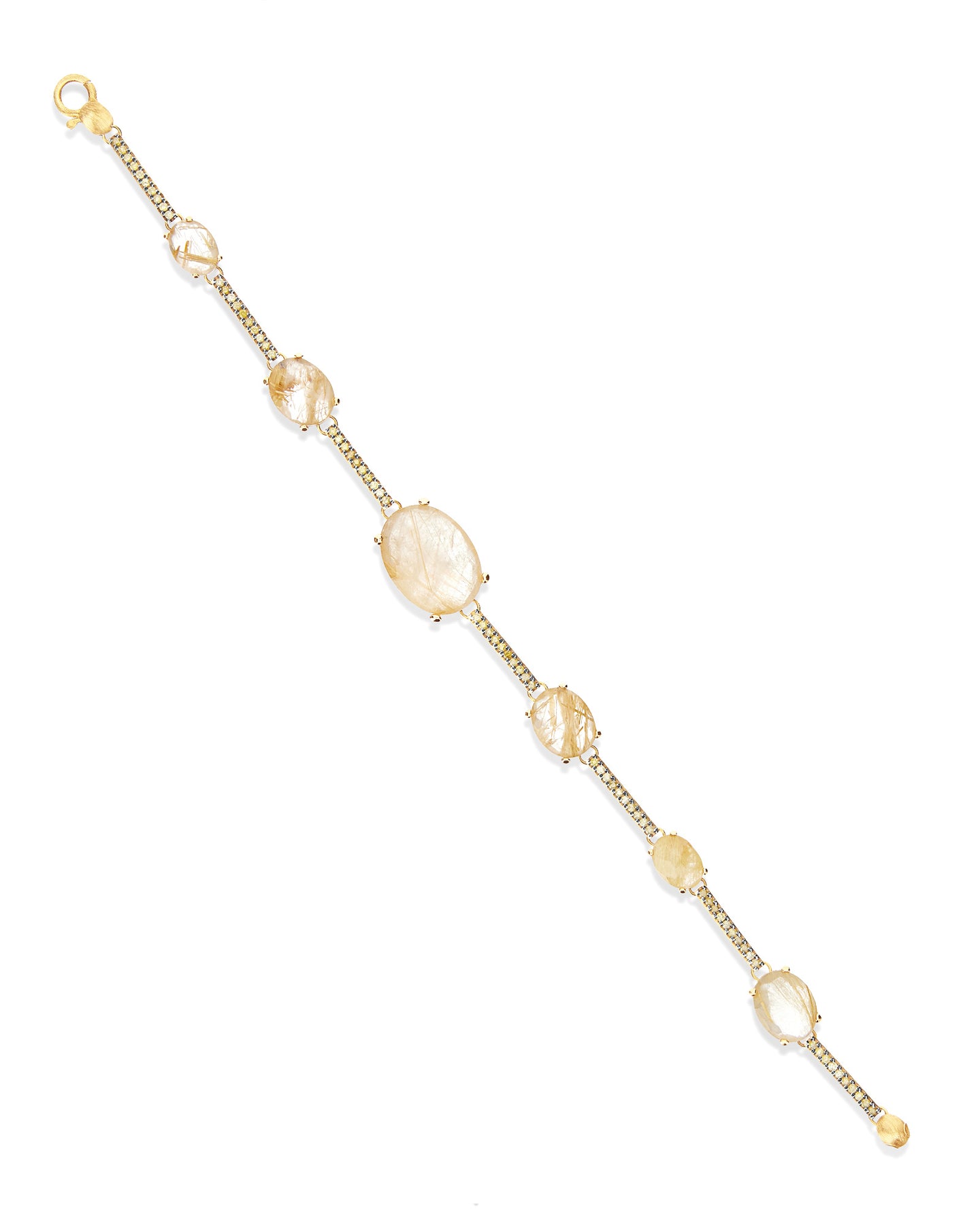 Nanis Bracciale "ARIA" in oro, quarzo rutilato giallo e barrette di diamanti – Nanis Italian Jewels Ultimi due giorni
