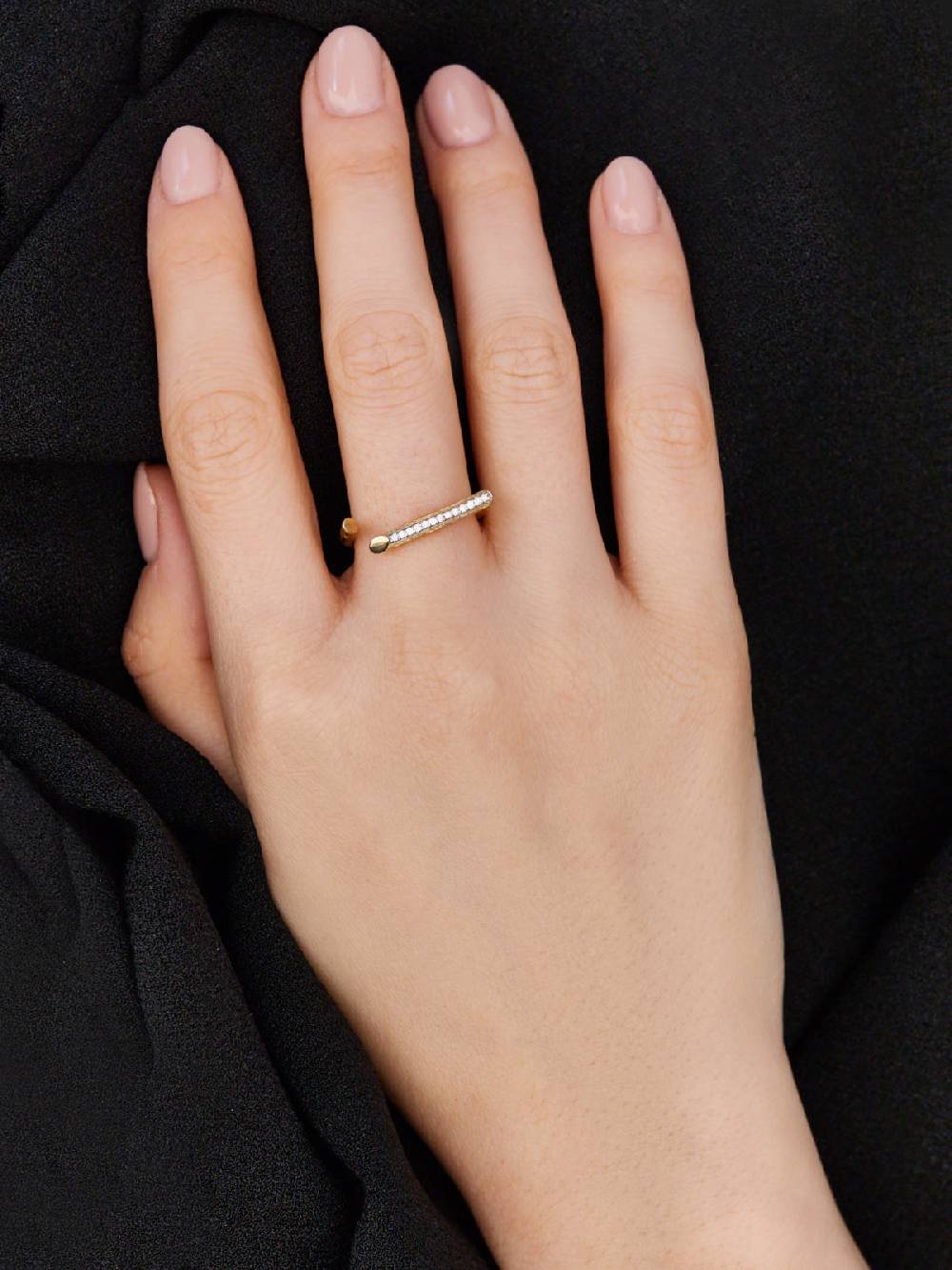 Nanis Anello "LIBERA" essenziale aperto in oro e diamanti – Nanis Italian Jewels Esporta salva