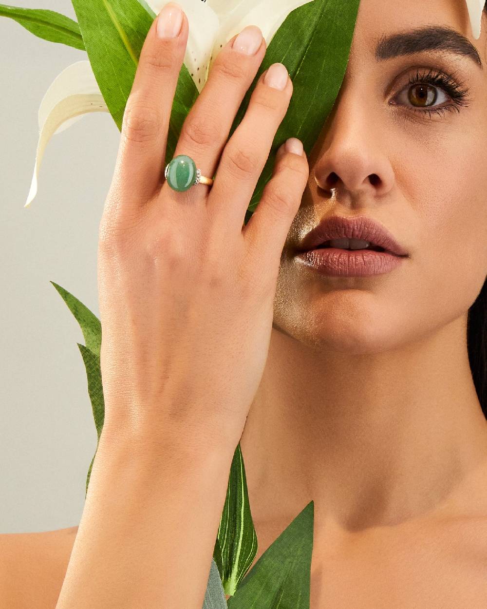 Nanis Anello "AMAZZONIA" in oro, diamanti e avventurina verde (grande) – Nanis Italian Jewels Consegna Veloce