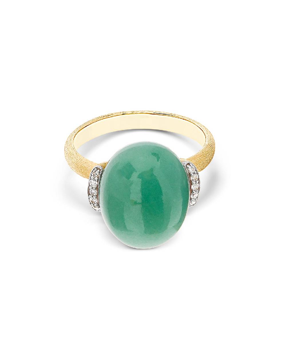 Nanis Anello "AMAZZONIA" in oro, diamanti e avventurina verde (grande) – Nanis Italian Jewels Consegna Veloce