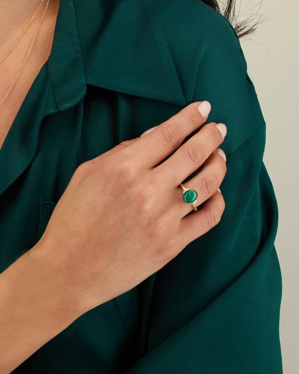 Nanis Anello "AMAZZONIA" in oro, diamanti e avventurina verde (piccolo) – Nanis Italian Jewels Promozione Limitata