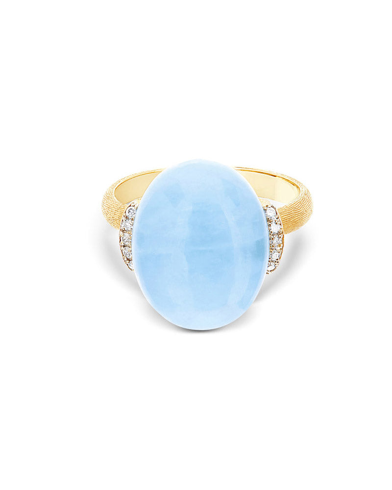 Nanis Anello "AZURE" in oro, diamanti e acquamarina milk (grande) – Nanis Italian Jewels Fino Al -60%