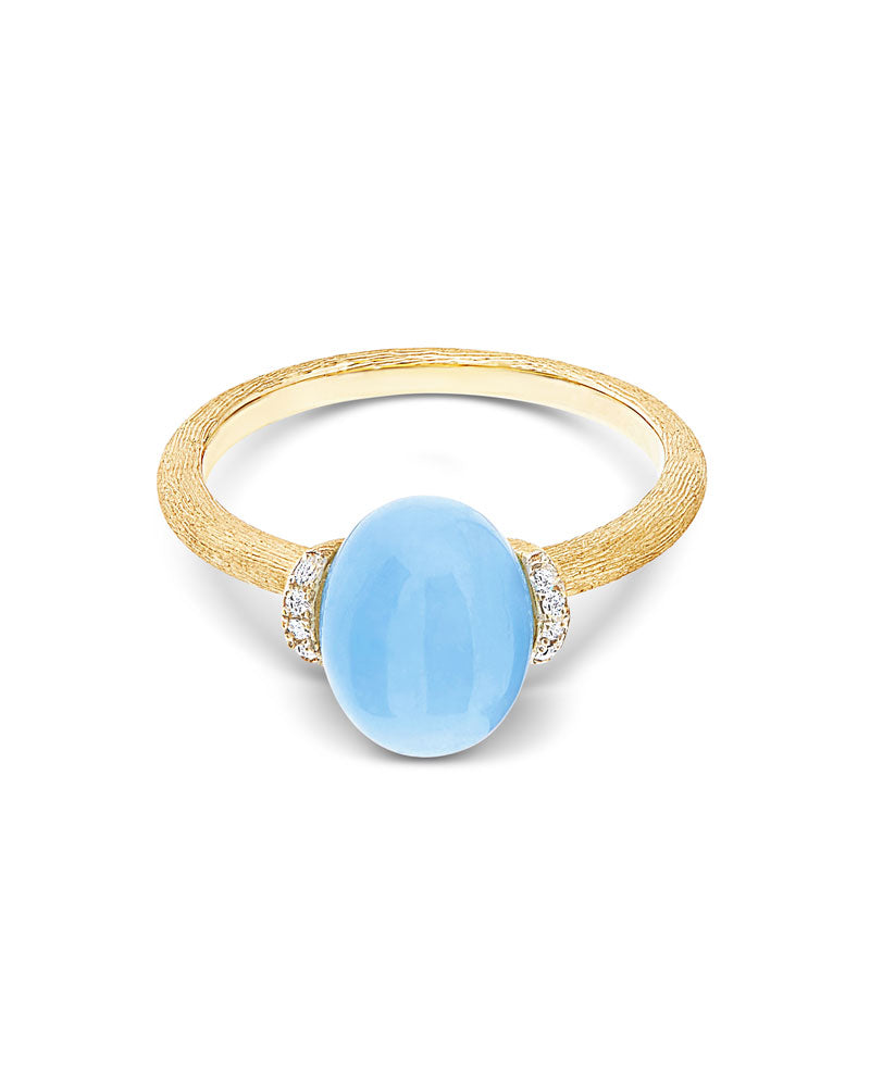 Nanis Anello "AZURE" in oro, diamanti e acquamarina milk (medio) – Nanis Italian Jewels Shopping Online