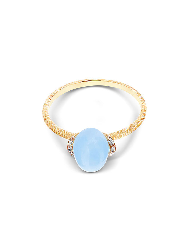 Nanis Anello "DANCING AZURE" con boule in oro, diamanti e acquamarina (picco – Nanis Italian Jewels Affare Del Giorno