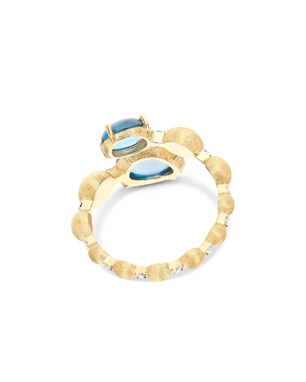 Nanis Anello contrariè "DANCING AZURE" con boules in oro, diamanti e topazio – Nanis Italian Jewels Online
