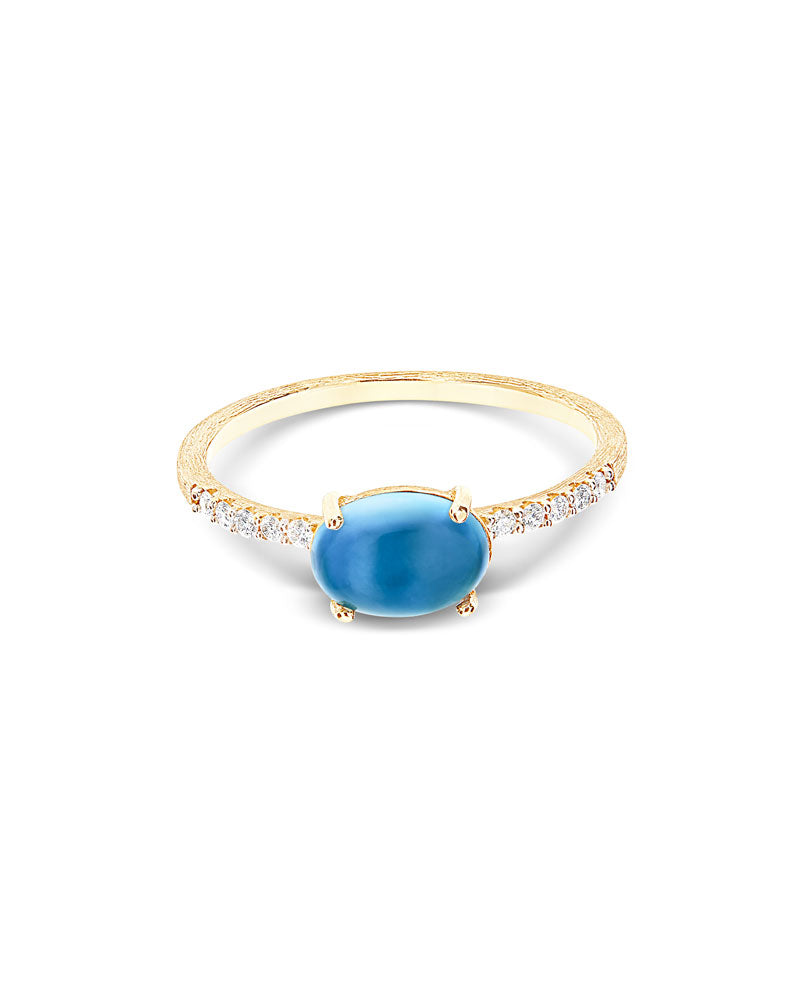 Nanis Anello "DANCING AZURE" in oro, diamanti e topazio London blu (medio) – Nanis Italian Jewels I Più Venduti