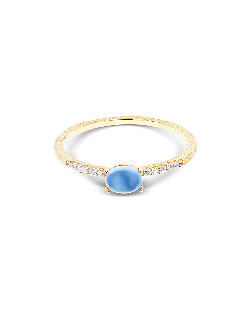Nanis Anello "DANCING AZURE" in oro, diamanti e topazio London blu (piccolo) – Nanis Italian Jewels Vendite Flash