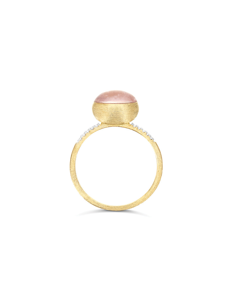 Nanis Anello Rosolio "Boules" in oro inciso, diamanti, cristallo di rocca, q – Nanis Italian Jewels Spedizione Gratuita