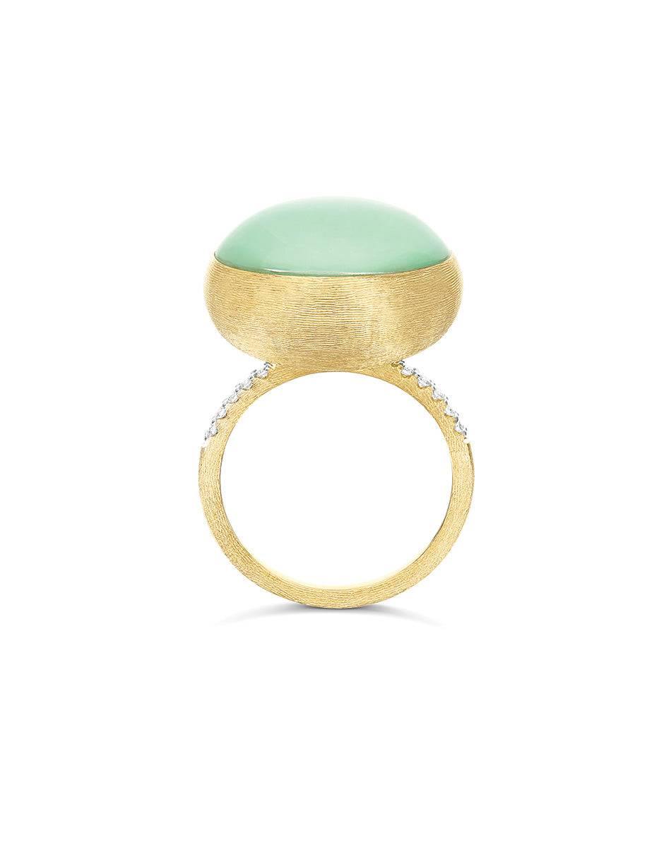 Nanis Anello Lattementa "Boules" in oro inciso, diamanti, cristallo di rocca – Nanis Italian Jewels Pezzi Unici