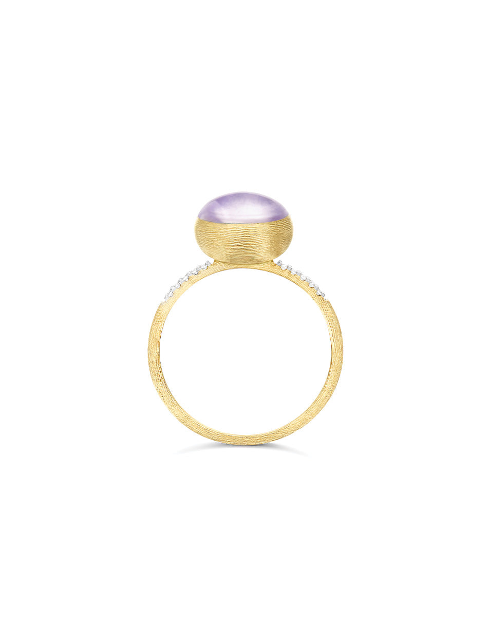 Nanis Anello Violetta "Boules" in oro inciso, diamanti, lepidolite e madrepe – Nanis Italian Jewels Consegna Veloce