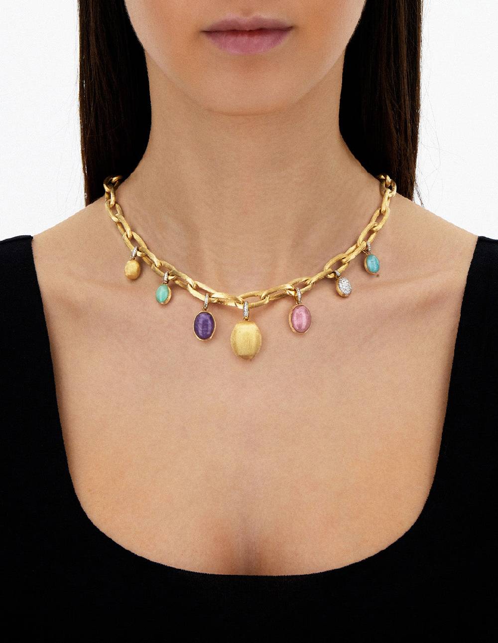 Nanis collana a catena "libera" con charms colorati in oro, diamanti e pietr – Nanis Italian Jewels Saldi