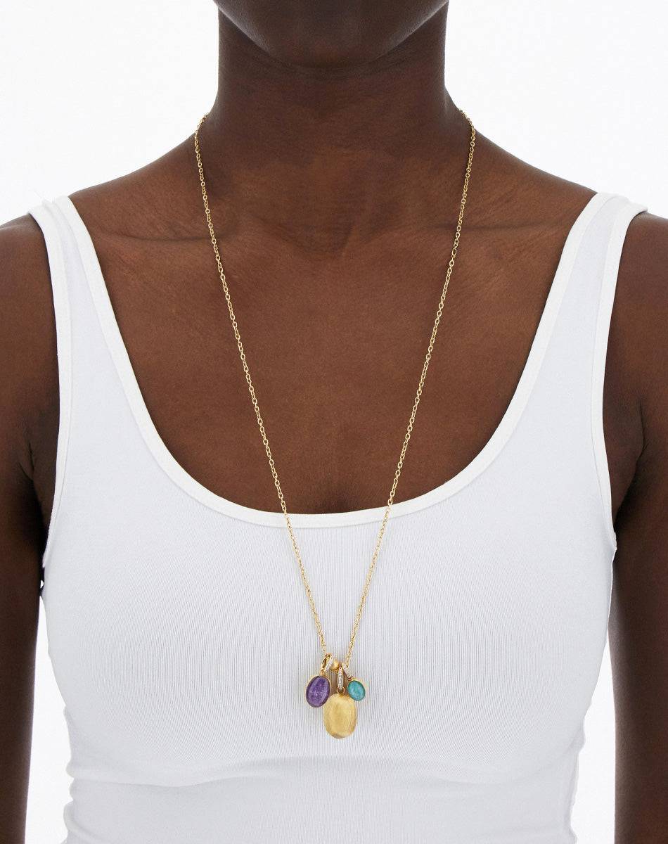 Nanis collana a catena con charms pendenti "boules" in oro inciso, diamanti – Nanis Italian Jewels Vendite Flash