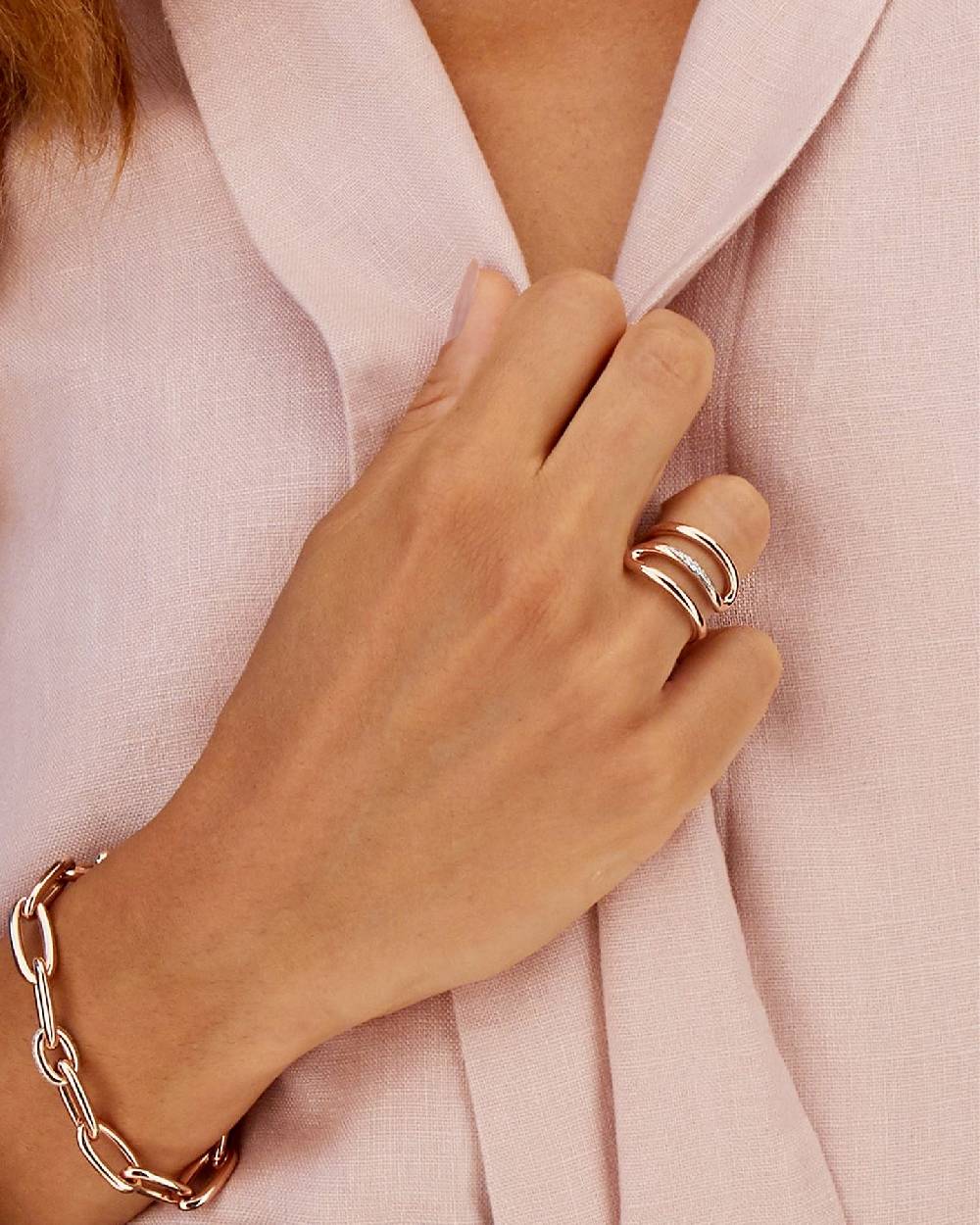 Nanis Anello "LIBERA" a spirale in oro rosa e diamanti – Nanis Italian Jewels Spedizione gratuita
