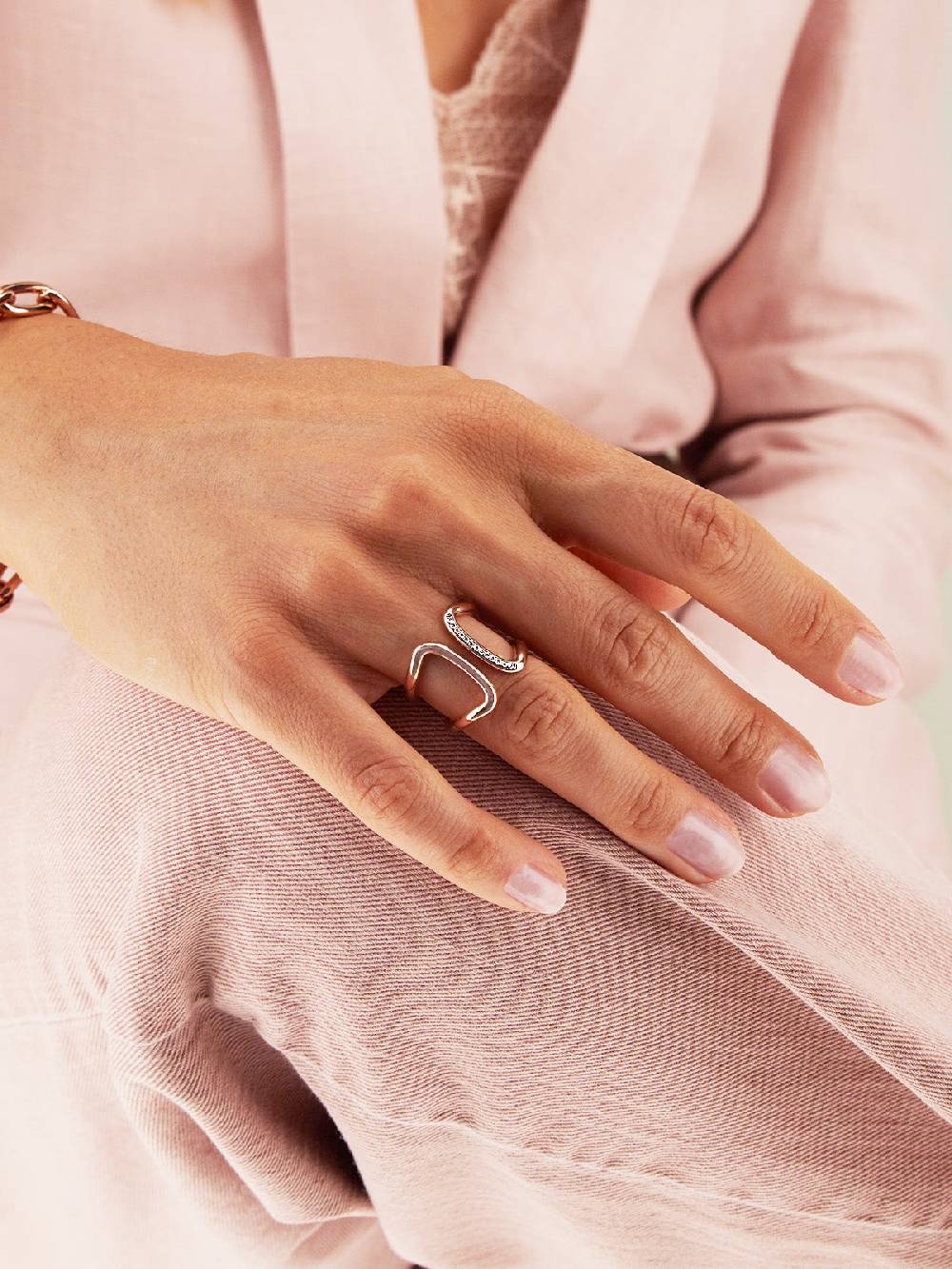 Nanis Anello "libera" a fascia in oro rosa e diamanti – Nanis Italian Jewels Sconto di tempo limitato