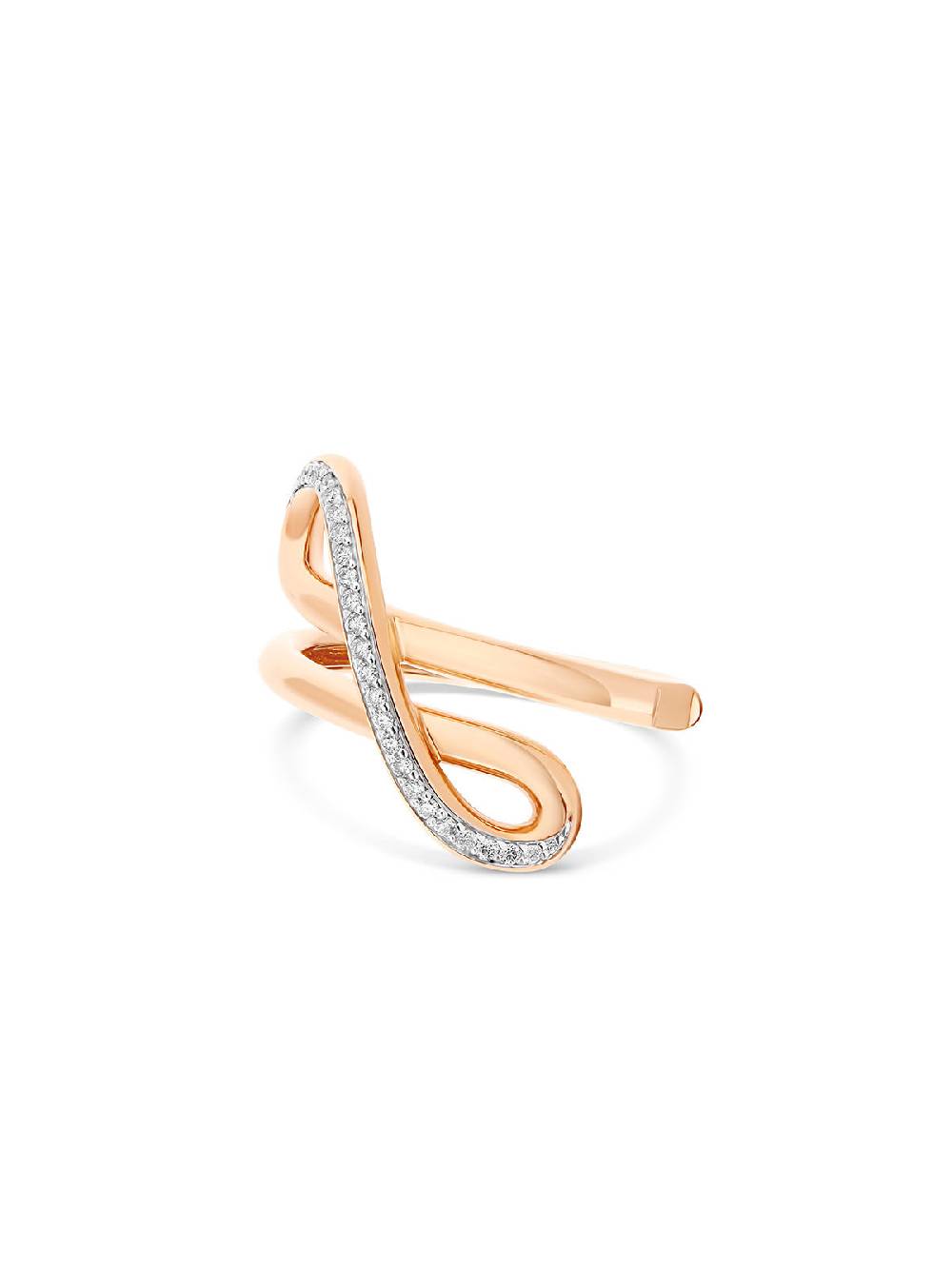 Nanis Anello "libera" intrecciato in oro rosa e diamanti – Nanis Italian Jewels Negozio online di fabbrica