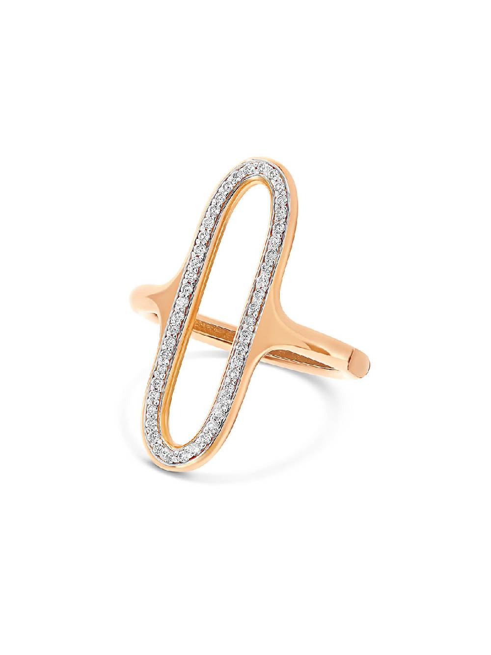 Nanis Anello "libera" con elemento ovale in oro rosa e diamanti (grande) – Nanis Italian Jewels Comprare a buon mercato