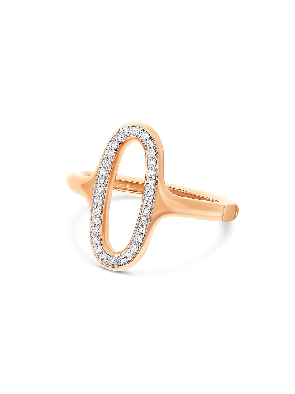 Nanis Anello "libera" con elemento ovale in oro rosa e diamanti (piccolo) – Nanis Italian Jewels Grande vendita