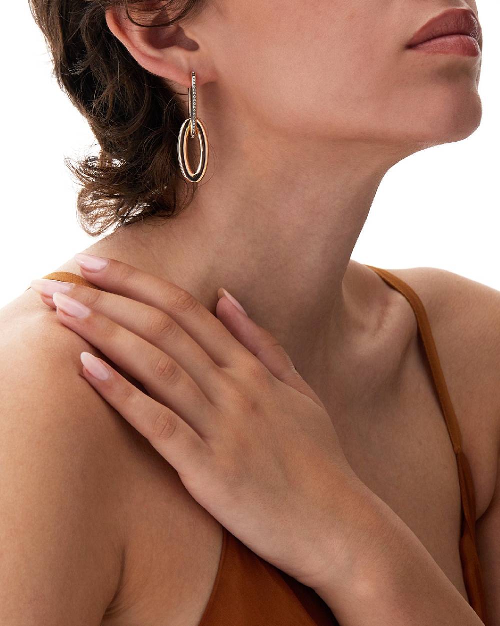 Nanis Orecchini "LIBERA ICON" ovali in oro rosa e diamanti – Nanis Italian Jewels Offerta per la Festa della Mamma