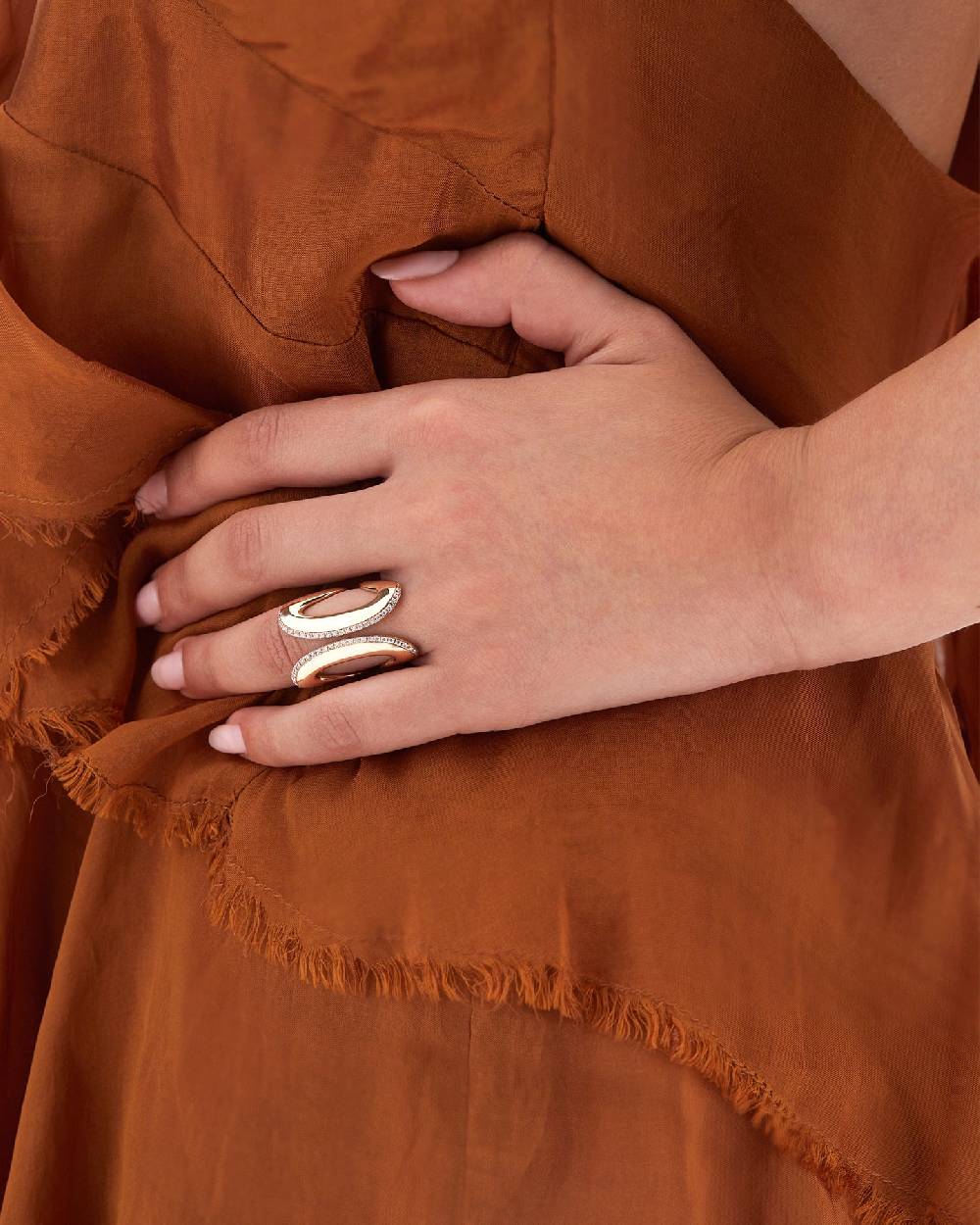 Nanis Anello statement "LIBERA ICON" in oro rosa e diamanti – Nanis Italian Jewels Offerta Giorno del Papà