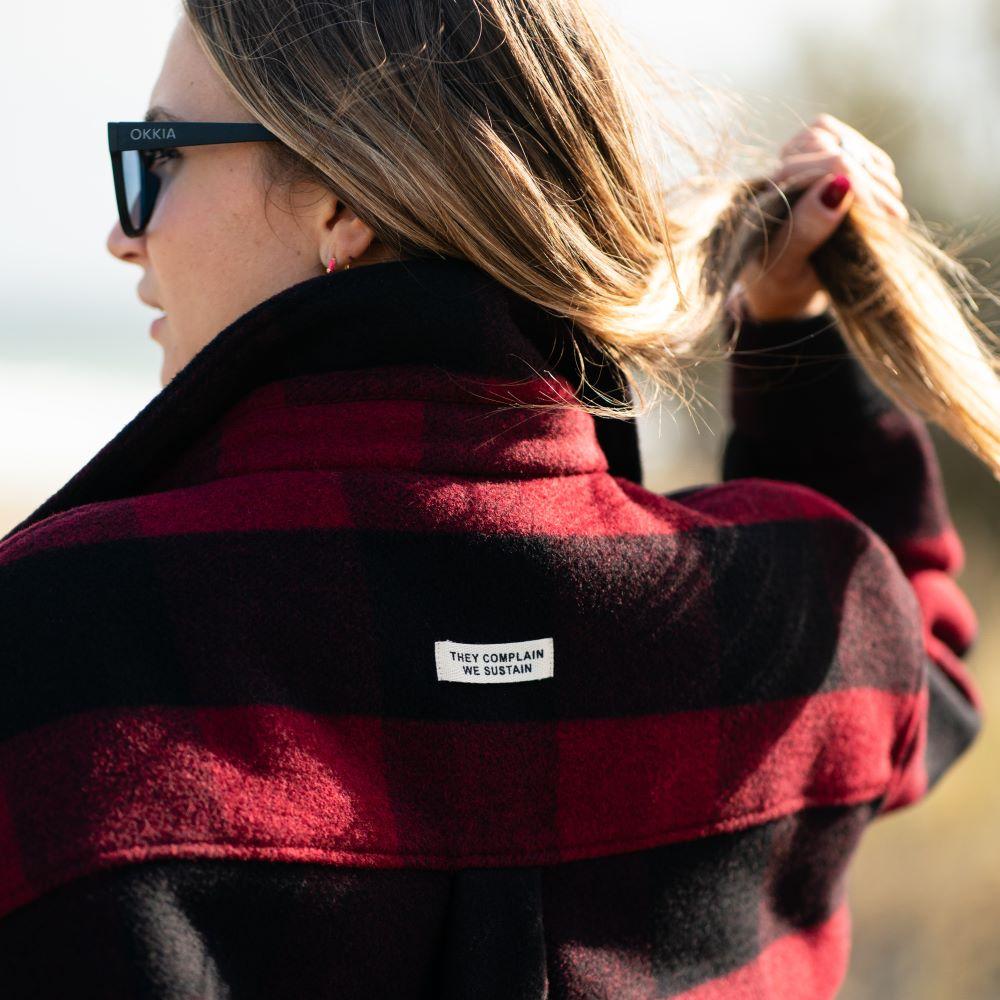Seay / Cappotto Quadri Rosso Nero In Saldo