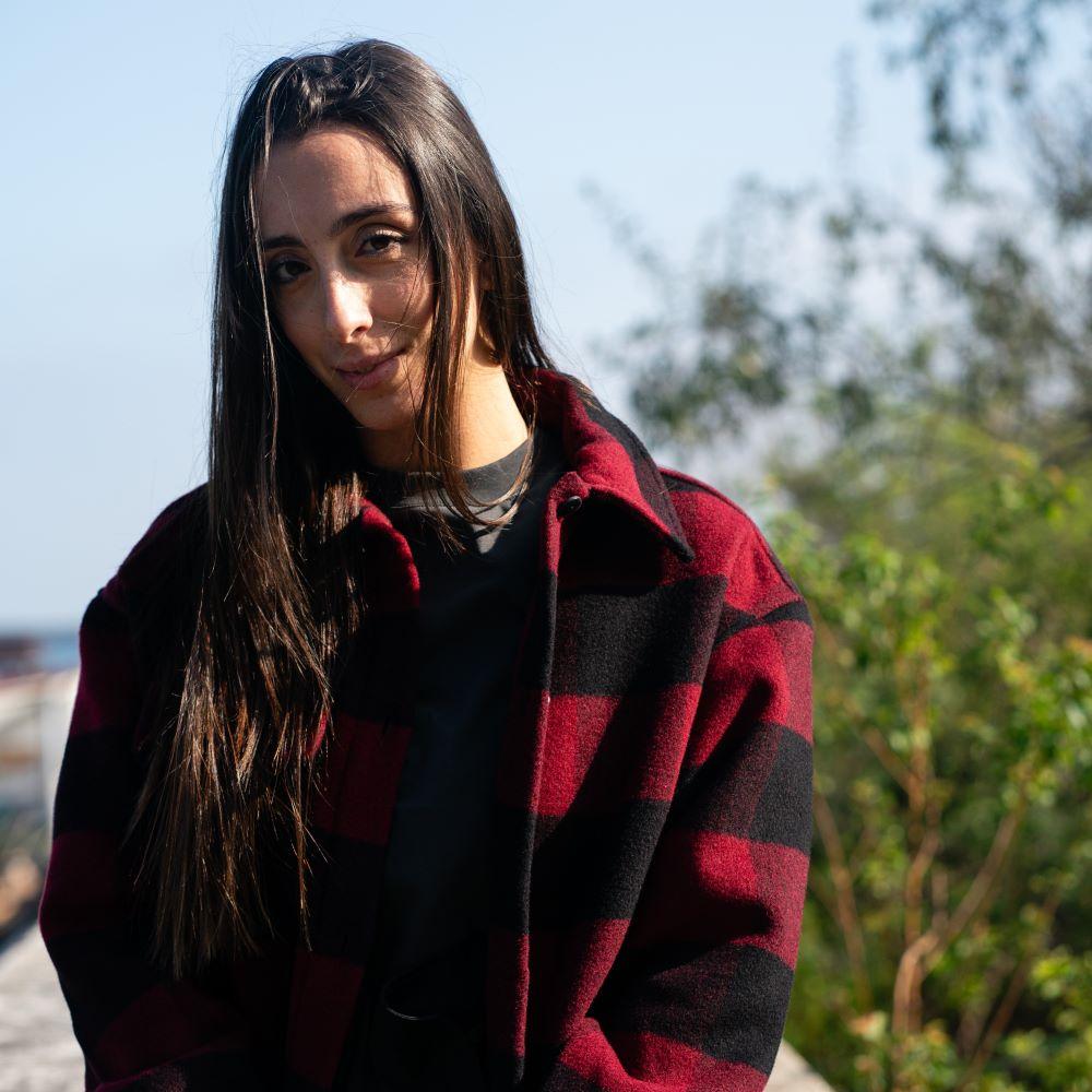 Seay / Cappotto Quadri Rosso Nero In Saldo