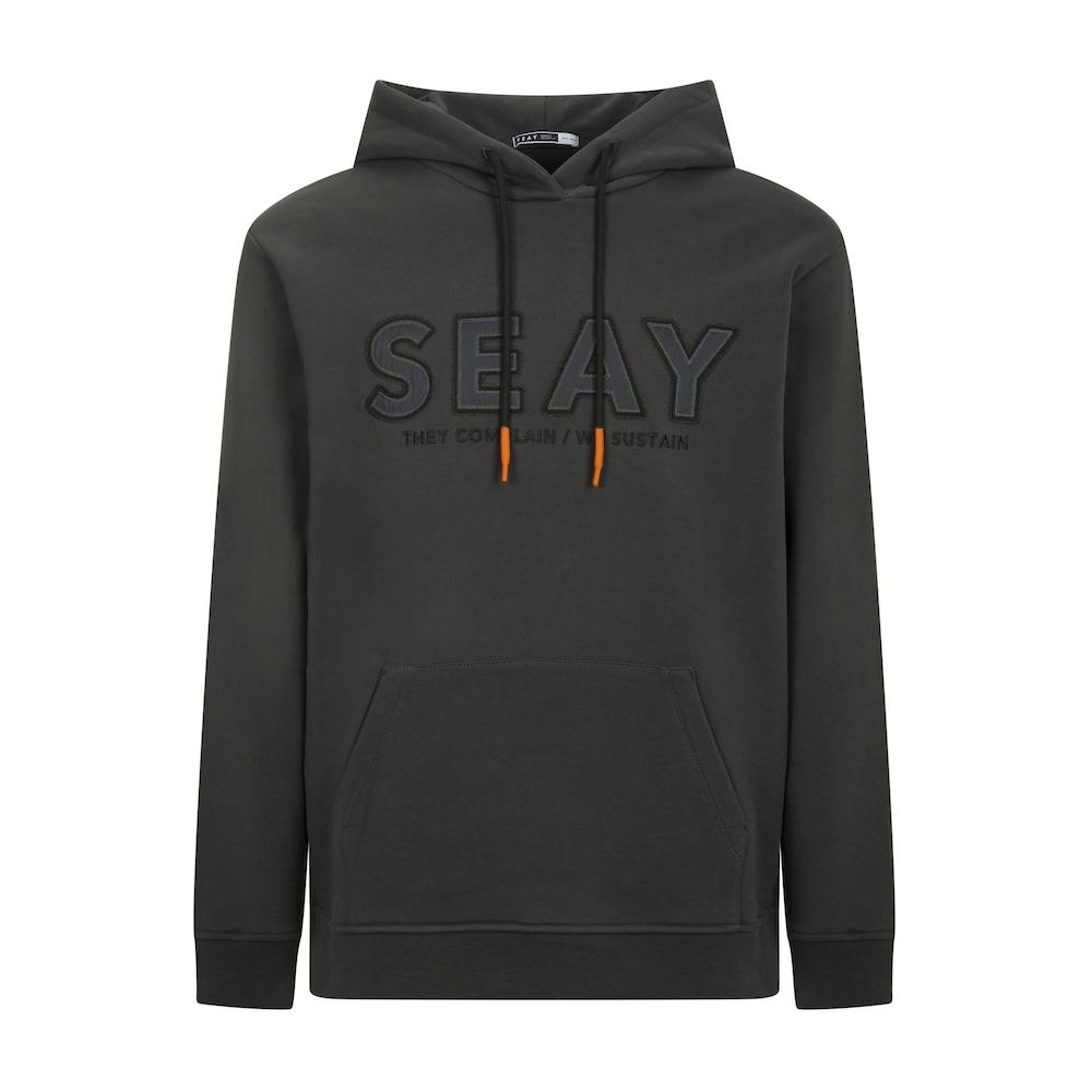 Seay / Felpa con Cappuccio Nera Delavé Pezzi Unici