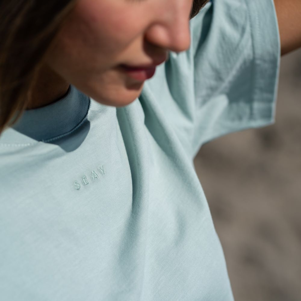 Seay / T-Shirt Verde Menta Delavé Sconto