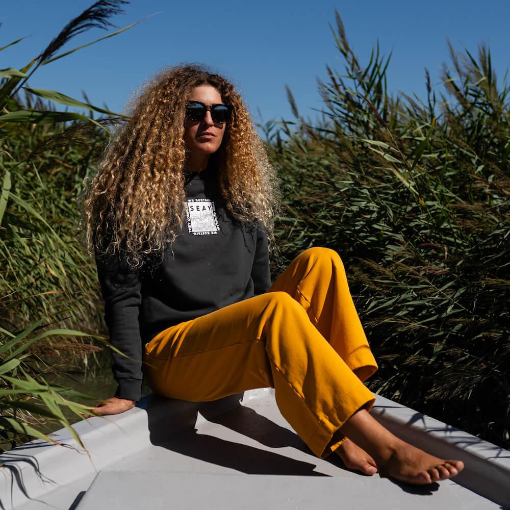Seay / Pantalone Lungo Cargo in Felpa Ocra Lizard Hotsell