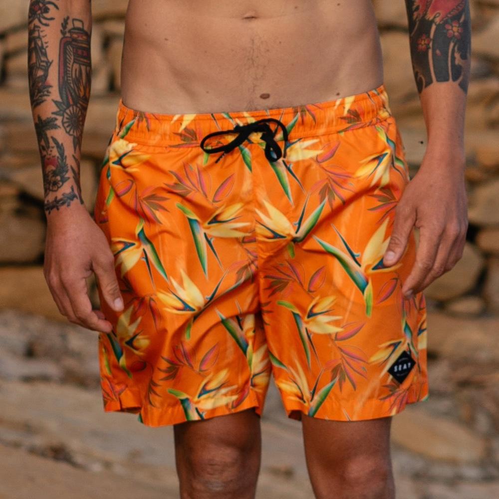 Seay / Costume da Bagno Medio Arancione Bird of Paradise Vendita Economica