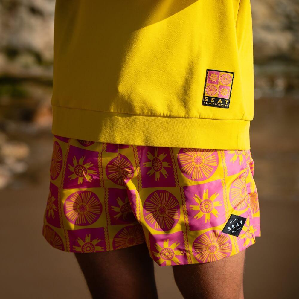 Seay / Costume da Bagno Corto Rosa Giallo Symbols Moda