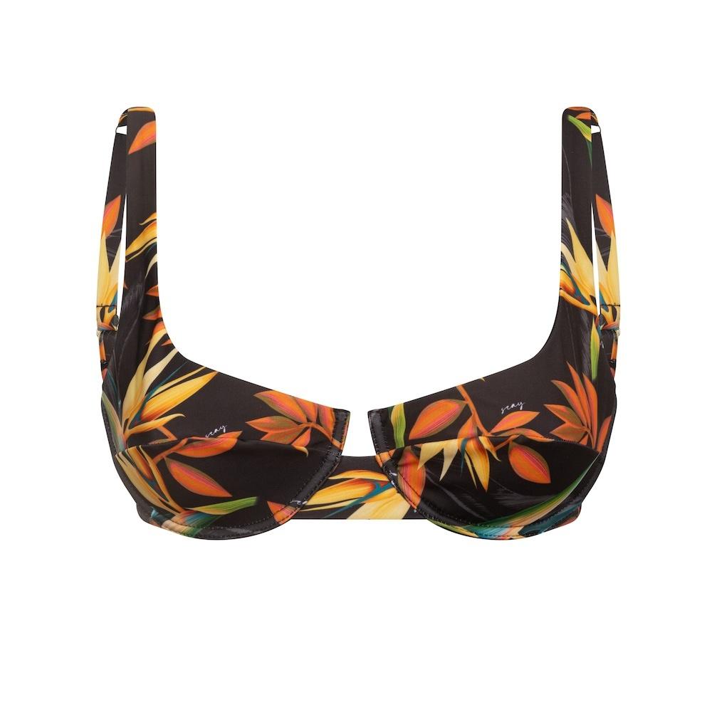 Seay / Top Bikini con Ferretto Nero Bird of Paradise Consegna Veloce