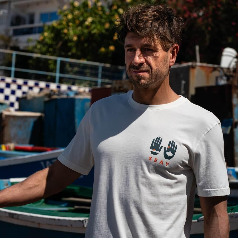 Seay / T-Shirt Bianca Save the Sea Offerta