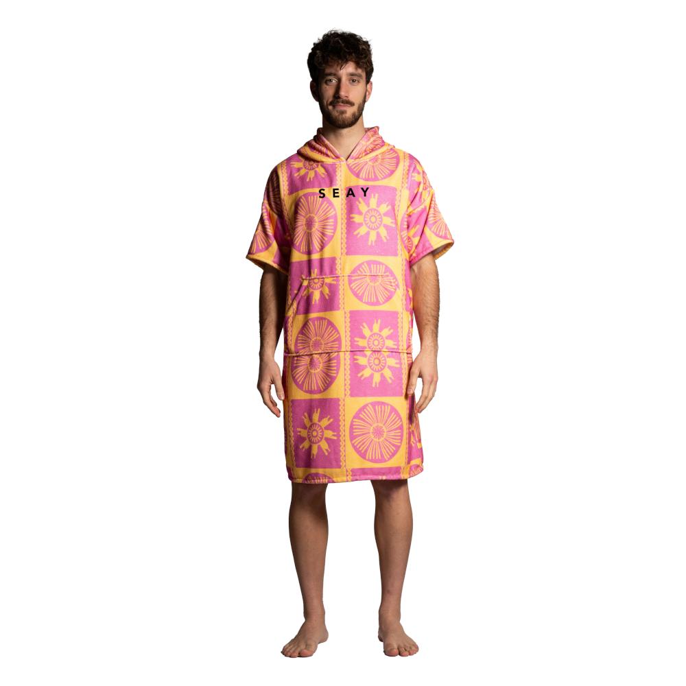 Seay / After Session Poncho Rosa Giallo Symbols Economico
